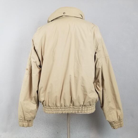 Vintage St Johns Bay Jacket Mens XL Tan Hooded Bomber Puffer Made Korea 90s - Picture 4 of 16